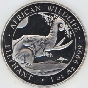 Somalie 100 Shillings 2023 Eléphant 1 OZ Argent 999,9 (vz-unz)