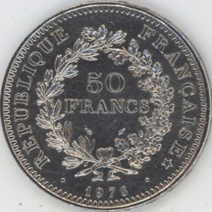 France 50 Francs Hercule 1978 (ss) en argent