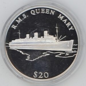 Liberia 20 Dollars 2000 R.M-S. Queen Mary (unz) en argent 999