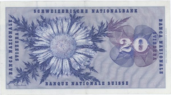 20 Francs 1972 (Général Dufour) – Image 2