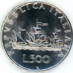 Italie 500 Lire 1967 R (vz) en argent