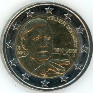 Allemagne 2 Euro 2018 D Helmut Schmidt (ss)
