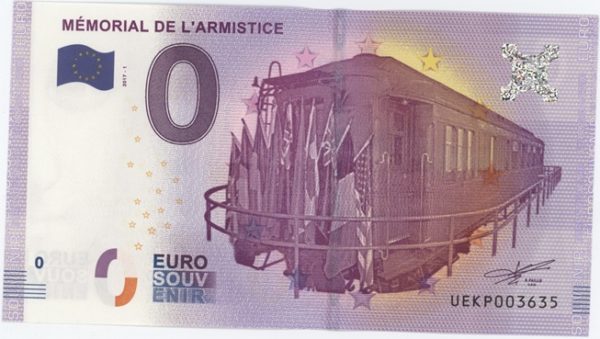 0 Euro Souvenir France Mémorial de L'Armistice 2017-1 Neuf