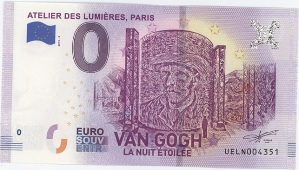 0 Euro Souvenir France Atelier des Lumières, Paris Van Gogh 2019-2 Neuf