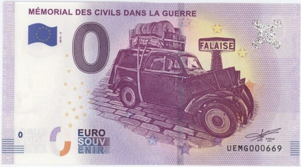 0 Euro Souvenir France Mémorial des Civiles dans la Guerre 2019-2 Neuf