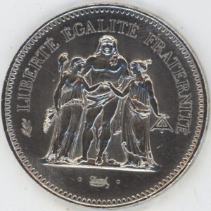 France 50 Francs Hercule 1975 (ss-vz) en argent