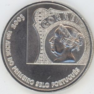 Portugal 5 Euros 2003 Timbre poste portugais (ss-vz) en argent