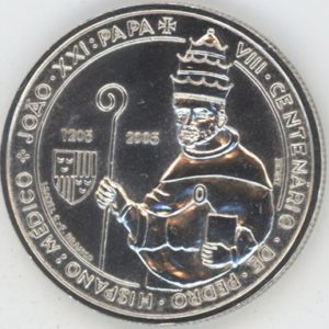 Portugal 5 Euros 2005 Pape Jean XXI (ss-vz) en argent