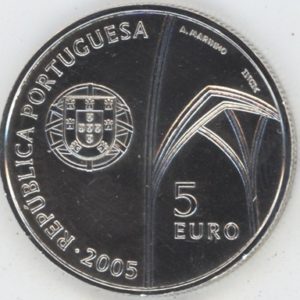 Portugal 5 Euros 2005 Monastère de Batalha (ss-vz) en argent