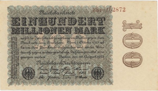 Germany Reichsbanknote 100 Millionen Mark 1923