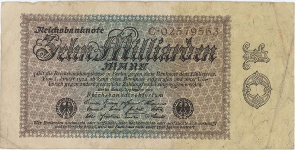 Germany Reichsbanknote 10 Milliarden Mark 1923