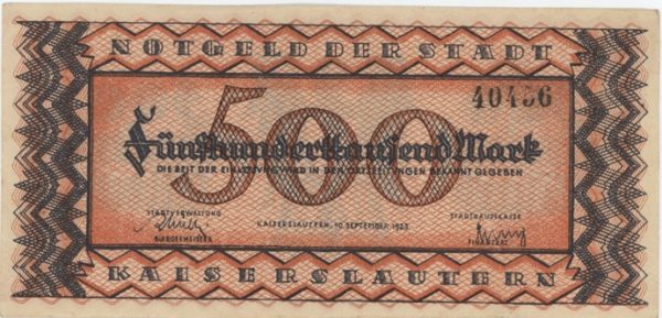 Germany Kaiserslautern 500 000 Mark 1923