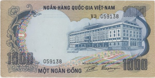 Viêt Nam du Sud 1000 Dong ND (1972) – Image 2