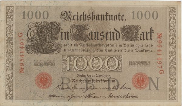 Germany Reichsbanknote 1000 Mark 1910