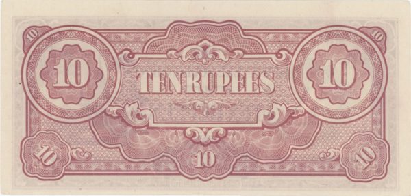 Myanmar Occupation japonaise 10 Rupees ND (1942-44) – Image 2