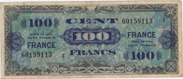 France 100 Francs 1944 Trésor