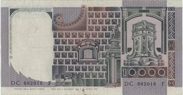 Italie 10 000 Lire 1982 del Castagno – Image 2
