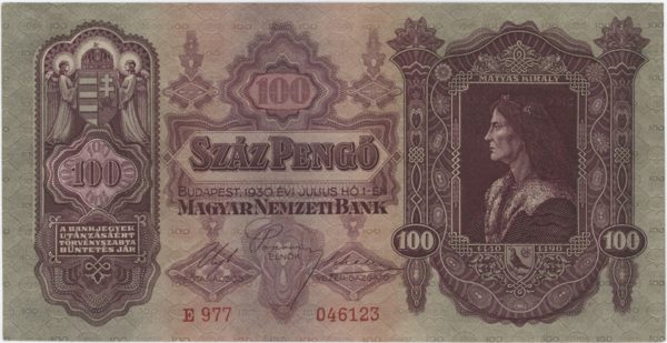 Hongrie 100 Pengö 1930