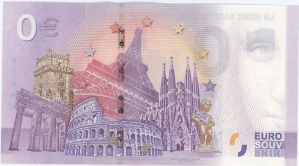 0 Euro Souvenir France Mont Saint-Michel 150 ans de l'achèvement de la ligne ferroviaire 2022-2 Neuf – Image 2