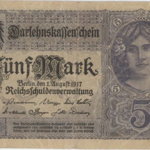 Germany 5 Mark 1917 Darlehnskaffenschein