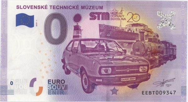 0 Euro Souvenir Slovenské Technické Múzeum 2019-1