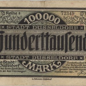 Germany Düsseldorf 100 000 Mark 1923