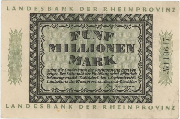 Germany Rhein Provinz 5 Millionen Mark 1923 – Image 2