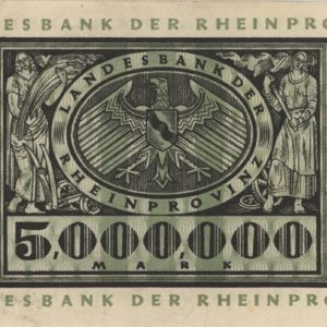Germany Rhein Provinz 5 Millionen Mark 1923