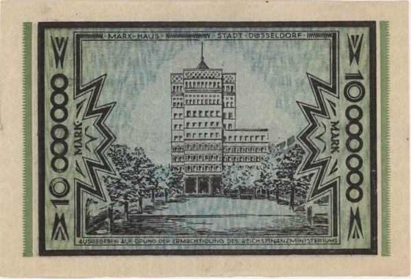 Germany Düsseldorf 10 Millionen Mark 1923 – Image 2