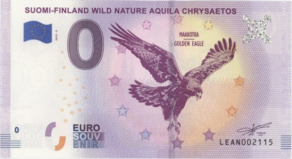 0 Euro Souvenir Suomi-Finland Wild Nature Aquila Chrysaetos 2019-5 Neuf