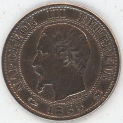 France 1 Centime 1853 D Napoléon III (ss)