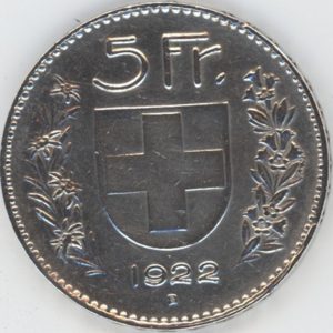 5 Francs 1922 (ss)