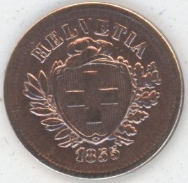 1 Centime 1855 (ss-vz) Rare!