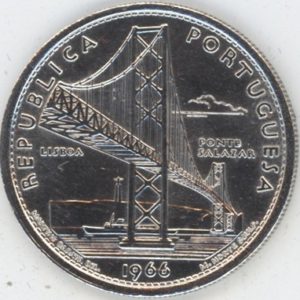 Portugal 20 Escudo 1966 Pont Salazar (vz) en argent