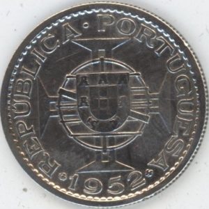 Angola (Colonie Portugaise) 10 Escudos 1952 (ss+) en argent