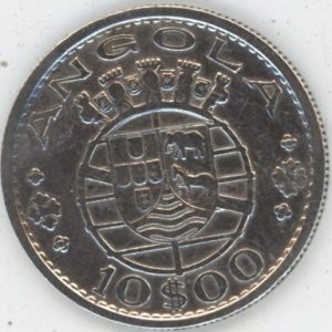 Angola (Colonie Portugaise) 10 Escudos 1955 (ss+) en argent