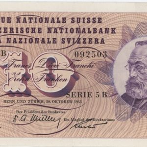 10 Francs 1955 (Gottfried Keller)