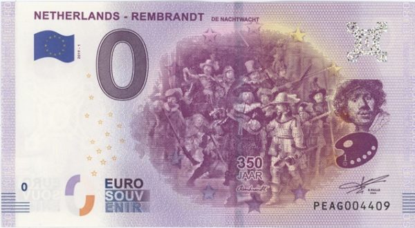 0 Euro Souvenir Netherlands - Rembrandt 2019-1 Neuf