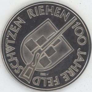 Médaille de Tir Schützen Riehen 100 Jahre Feld (vz-unz) en argent