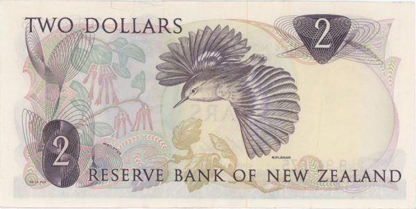 New Zealand 2 Dollars ND (1967-81) – Image 2
