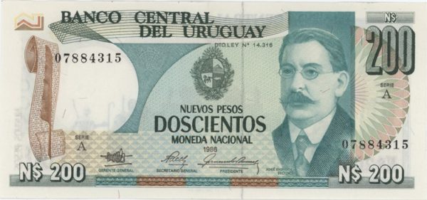 Uruguay 200 Nuevos Pesos 1986