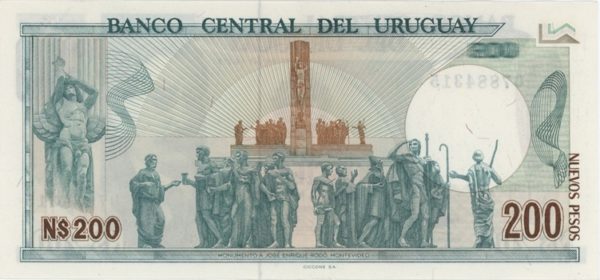 Uruguay 200 Nuevos Pesos 1986 – Image 2