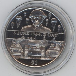 Isle of Man 1 Crown 2004 Ground Forces At D-Day (stgl)