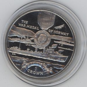 Isle of Man 1 Crown 2004 The War Medal of Norway (stgl)