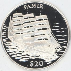 Liberia 20 Dollars 2000 PAMIR (stgl) en argent 999
