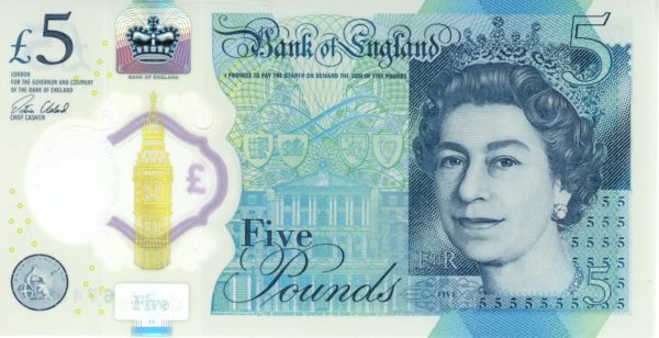Grande-Bretagne 5 Pounds ND (2016-2018) Queen Elizabeth II Winston Churchill