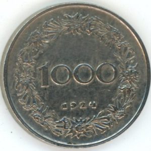 Autriche 1000 Kronen 1924 (ss+)
