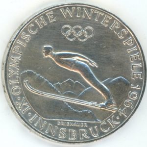 Autriche 50 Schilling 1964 Innsbruck (ss) en argent