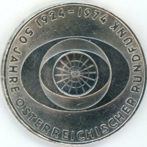 Autriche 50 Schilling 1974 Radiodiffusion (ss) en argent