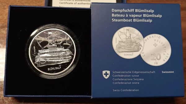 20 Francs comm. 2019 (PP) Bateau à vapeur Blümlisalp